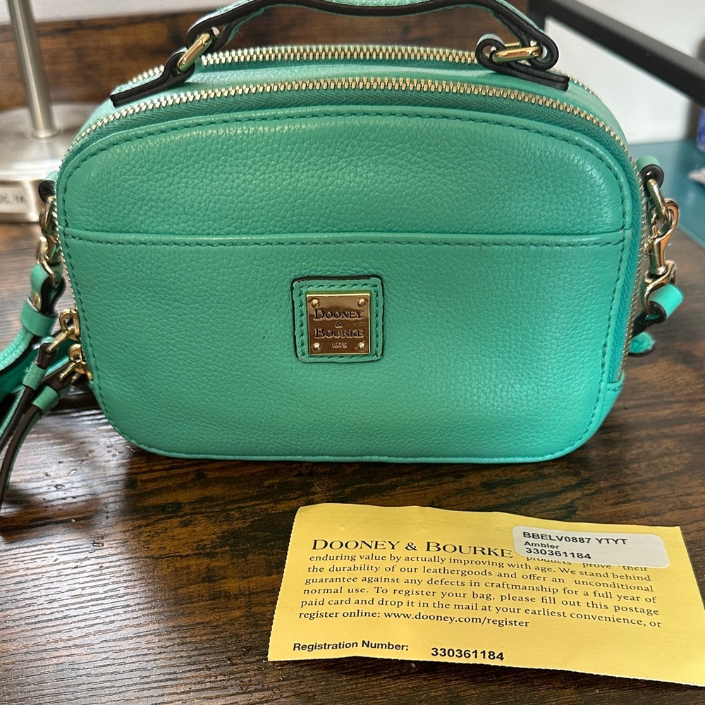 Dooney & Bourke Jade Pebble Leather Belvedere Ambler Crossbody